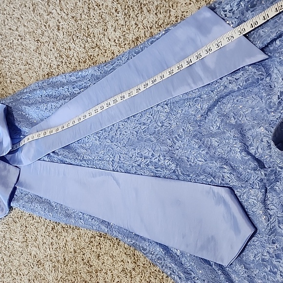 City Studio Elegant Light Blue Lace Gown Dresses - Picture 7 of 12